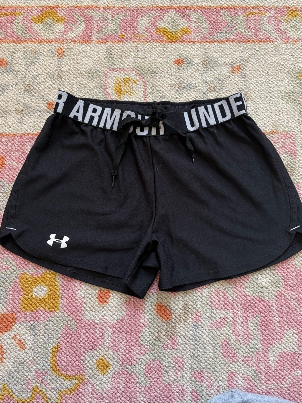Under Armour Black Women's Athletic Shorts with Logo Waistband